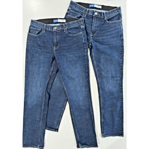 LOT OF 2 OLD NAVY Jeans Mens 34x34 Straight Leg Stretch Blue Denim